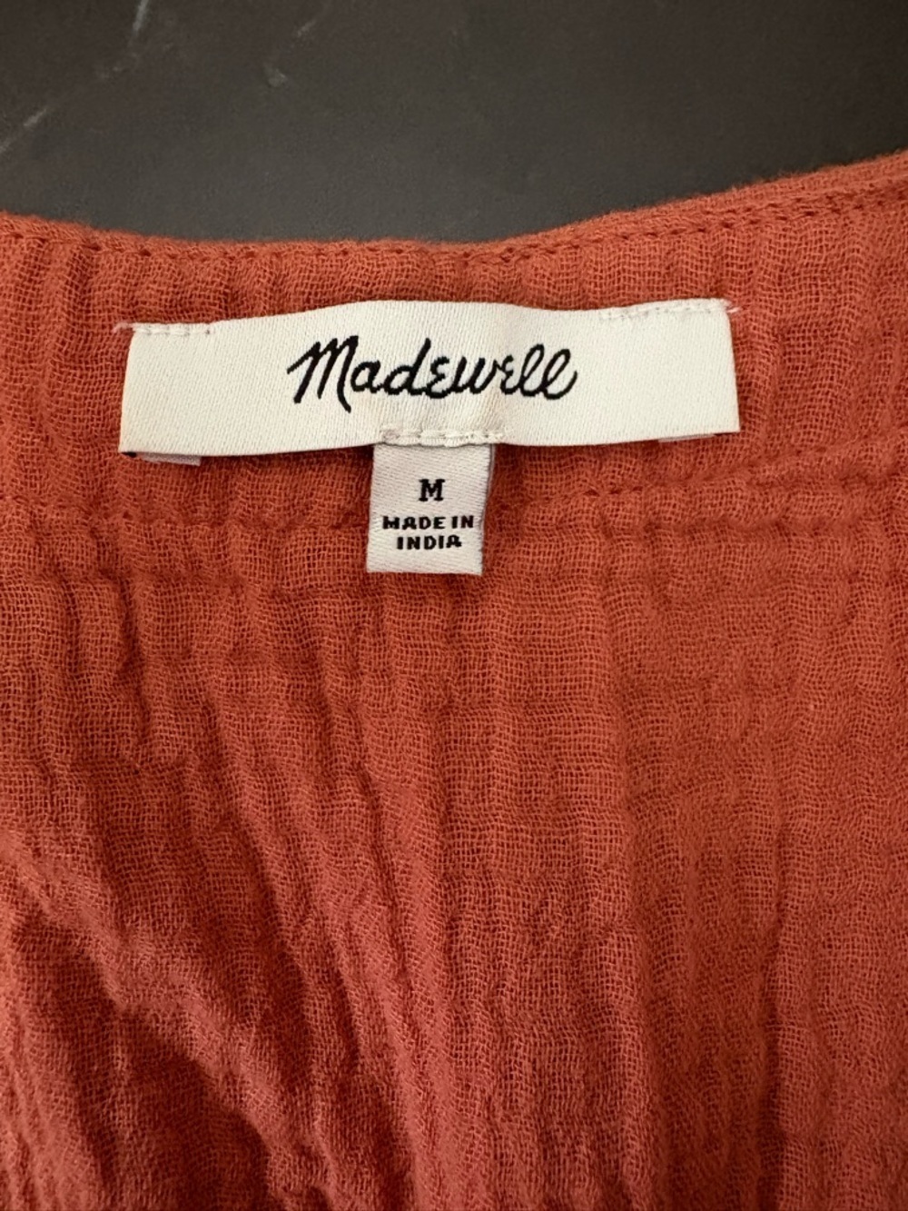 Madewell Lightspun Cuff-Sleeve Button-Front Tiered Mini Dress Boho Size Medium - Picture 8 of 11